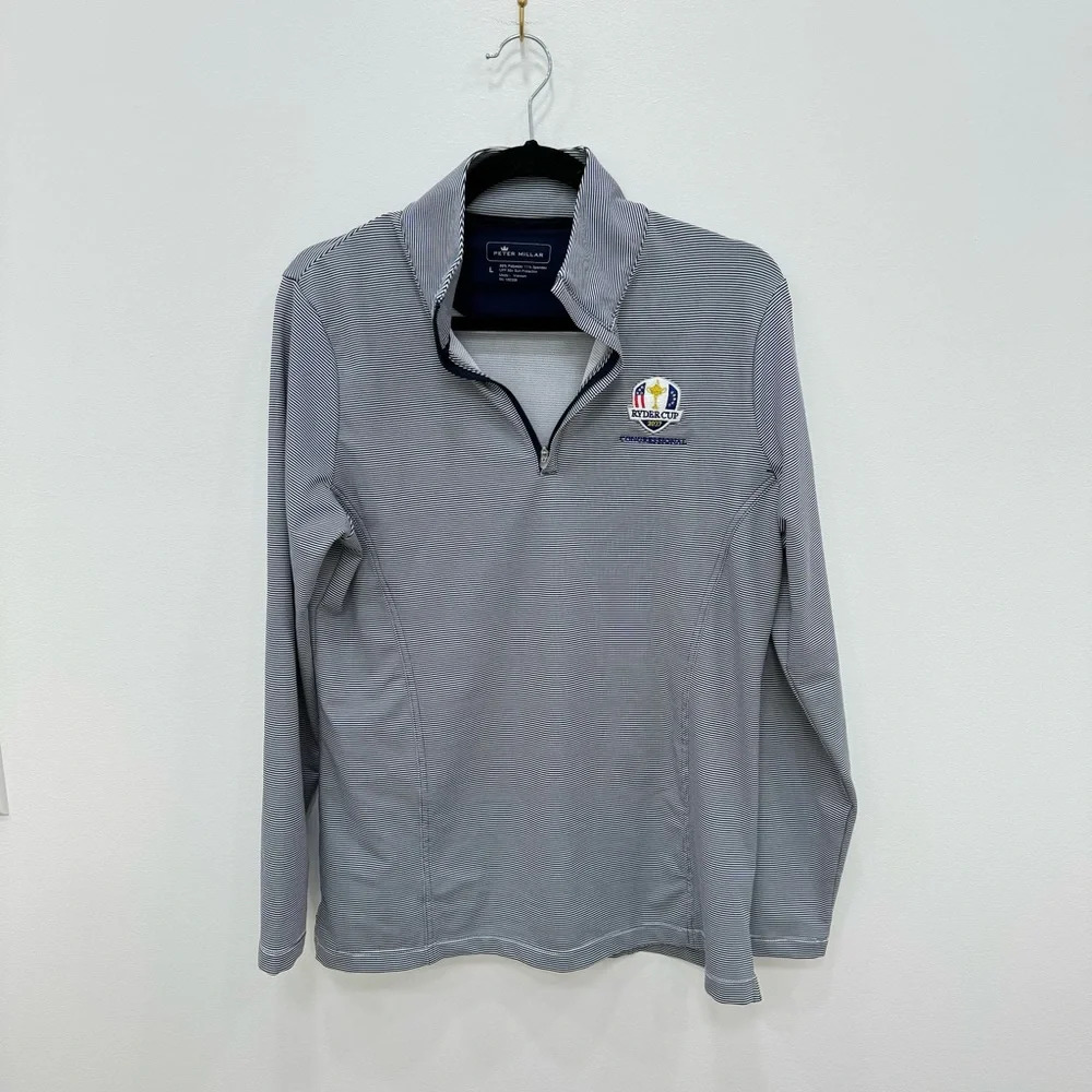 Peter Millar Striped Pullover Large - image 1